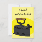 木炭鉄の漫画イラスト 招待状 (裏面)