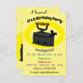 木炭鉄の漫画イラスト 招待状 (正面/裏面)