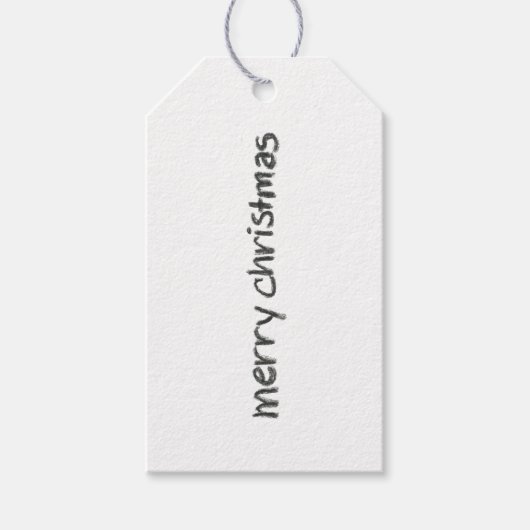 木炭鉛筆メリークリスマスラベル ギフトタグ (正面)