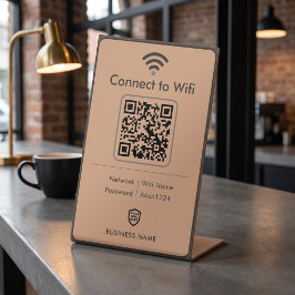 木炭銅モダンビジネスWiFiパスワード 台座サイン