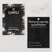 木炭黒板石鹸見本表示カード 名刺 (正面/裏面)