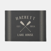 木炭 |レイクハウス素朴オールパーソナライズされた ドアマット (正面)