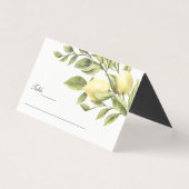 木炭 |レモン葉ズエレガントな結婚式 名刺 (正面)