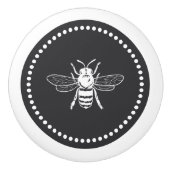 木炭 |ヴィンテージビーイラストレーション セラミックノブ (正面)