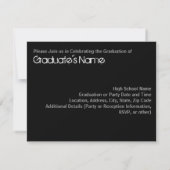 木炭、白黒卒業パーティー 招待状 (裏面)