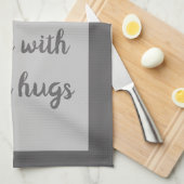 木炭 – 白 キッチンタオル (四つ折り)