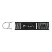木炭、黒LGシェブロン黒名商品名モノグラム リストバンドキーホルダー (鍵左)