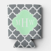 木炭， Whtモロッコ#5ミント3イニシャルモノグラム 缶クーラー (裏面)