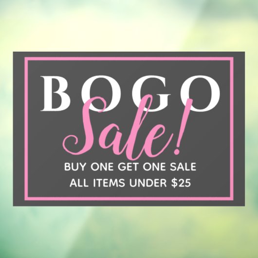 木炭BOGO小売販売ウィンドウの固定 ウィンドウサイン (シート3)