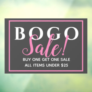 木炭BOGO「小売販売」ウィンドウの固定 ウィンドウサイン