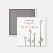 木点々のあると可愛い鳥の日救付/ギフトマグネット マグネット (正面/裏面)