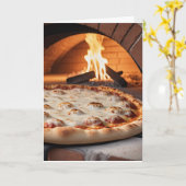 木焚きピザロマンチック挨拶カード カード (黄色い花)