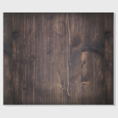 木焦げ黒褐色の木目の素朴なシック ラッピングペーパー (フラット)