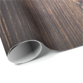 木焦げ黒褐色の木目の素朴なシック ラッピングペーパー (ロールコーナー)