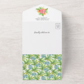 木熱帯素朴かわいいフラミンゴ赤ちゃんシャワー オールインワン招待状 (外側)