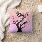 木熱狂する生き物インクアートピンクファンタジー クッション (ブランケット)