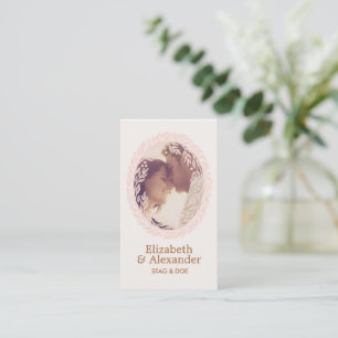 木版カット リース パーティチケット - アイボリー 名刺