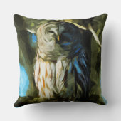 木版フクロウ印象抽象芸術 クッション (裏面)