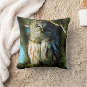 木版フクロウ印象抽象芸術 クッション (ブランケット)