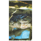 木版フクロウ印象抽象芸術 テーブルクロス (正面)
