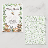 木版動物贈答用のスイートシャワー エンクロージャーカード (正面/裏面)