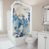 木版日本のプリント山水シャワーカーテン シャワーカーテン (インサイチュ)