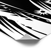 木版木を背景に山を持つ木 ポスター (角)