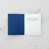 木版画のスタイルの青及びブラウンの結婚式のサンキューカード サンキューカード (内部)