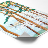 木版画日本の浮世絵を通る船 ポスター (角)