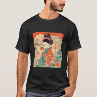 木版画日本語アル Tシャツ