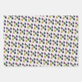 木版画葉パターン ラッピングペーパーシート (正面3)