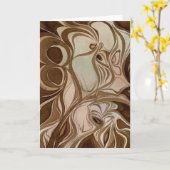 木版画Notecard カード (黄色い花)