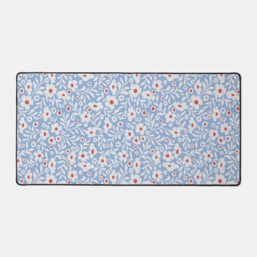 木版花柄 デスクマット (正面)