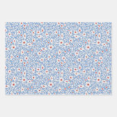 木版花柄 ラッピングペーパーシート (正面)