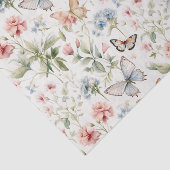 木版蝶と花柄 薄葉紙 (詳細)