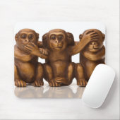 木猿3匹の彫刻 マウスパッド (マウス)