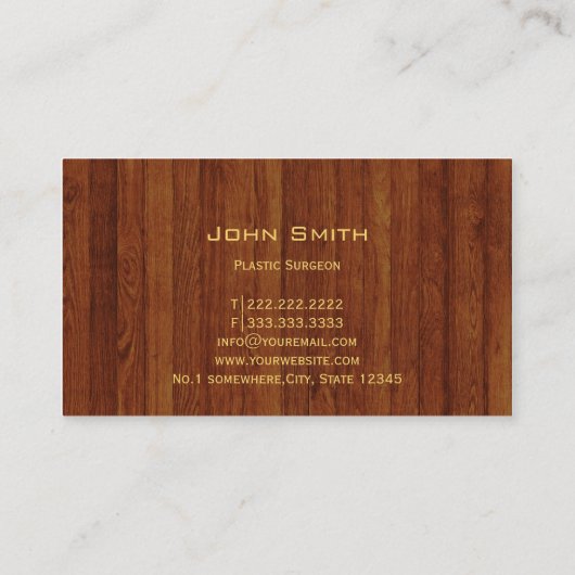 木王室の製ストライプ造外科医名刺 名刺 (裏面)