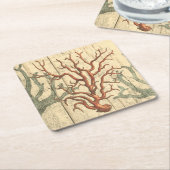 木珊瑚 スクエアペーパーコースター (アングル)