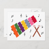 木琴の多彩の楽器の漫画 ポストカード (正面/裏面)