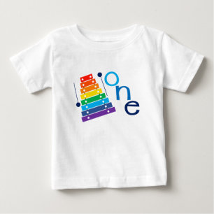 木琴の最初誕生日のワイシャツ ベビーTシャツ