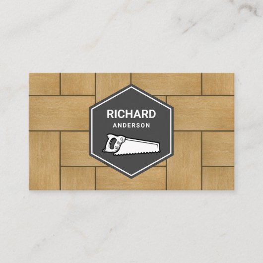 木瓦フローリングカスタム木工大工 名刺 (正面)