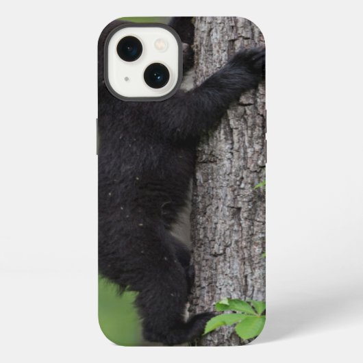木登りする子グマ iPhoneケース (裏面)