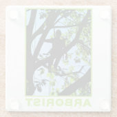 木登りシルエット：アーボリスト ガラスコースター (裏面)