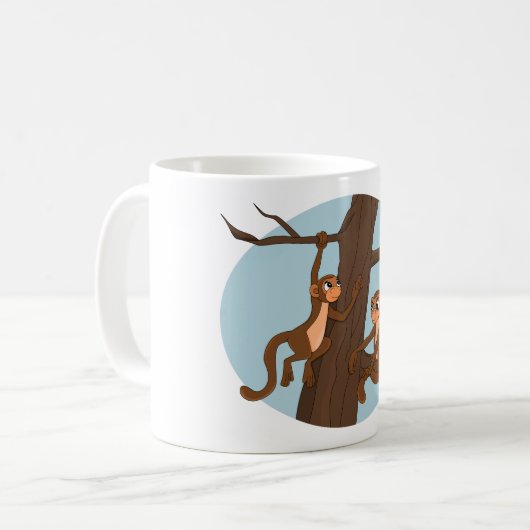 木登り猿のキャラクター コーヒーマグ コーヒーマグカップ (正面左)