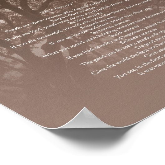 木白熱［赤熱］光を放つは「とにかく行う」低文字 ポスター (角)