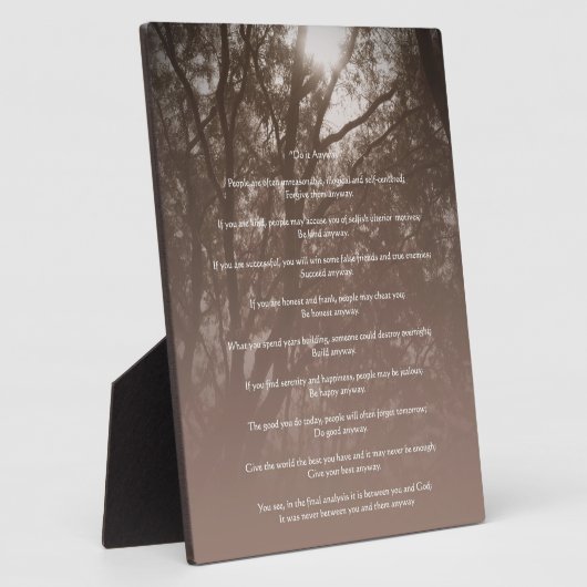 木白熱［赤熱］光を放つは「とにかく」 フォトプラーク (側面)