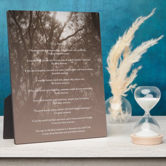 木白熱［赤熱］光を放つは「とにかく」 フォトプラーク (側面)