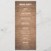 木目およびストリングライト結婚式 プログラム (裏面)