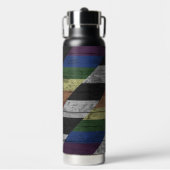 木目かすかな同盟国プライド旗の色 ウォーターボトル (正面)