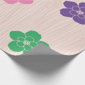 木目かわいらし切り出しの背景 ラッピングペーパー (角)